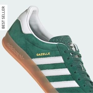 Adidas Gazelle Indoor EU Sz 39.5 / US Men’s 6.5 Collegiate Green/Cloud White/Gum